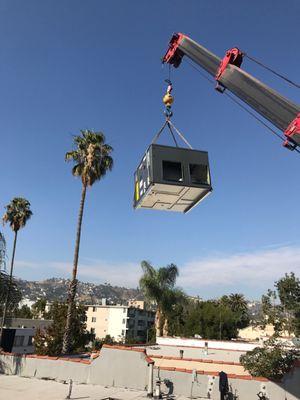 ac unit crane install los angeles