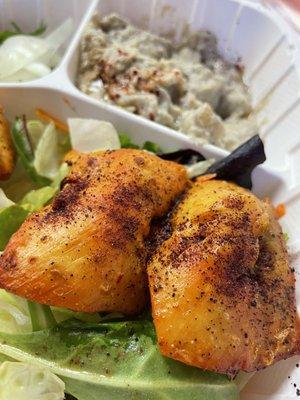 Chicken Thigh Kabob (ALC) with babaganoush