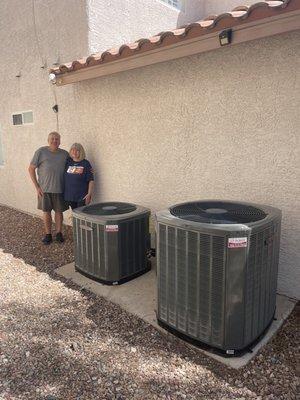 Terry & Karla 
Love their two brand new Trane Air Conditioner systems recently installed by OTSA!!!