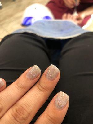 Dip manicure - I had 2 fingers with tips you can't even tell! First time trying this out and I love it! The process is SO QUICK and easy!