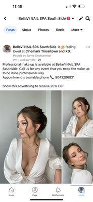 Offer professional make up for bridal