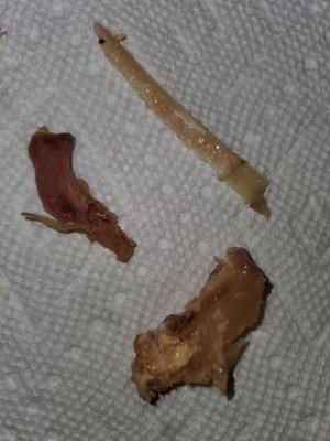 Bones found in HOT BOBBIE sandwich.