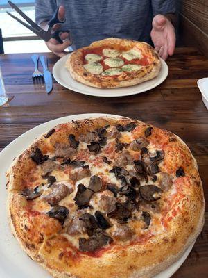 Sausage and mushroom pizza