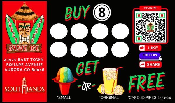 We now offer Loyalty Cards!