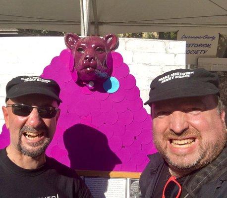 Sacramento County Historical Society Booth @ Farm-to-Fork 2016 - with Member of Board & Local Author William Burg & Prune Bear