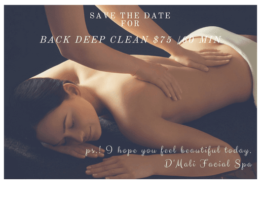 BACK FACIAL- for this summer