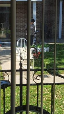 The neighbors always have, like, food of ome kind, just lying out in the sun on chairs and shit.. Everyday..