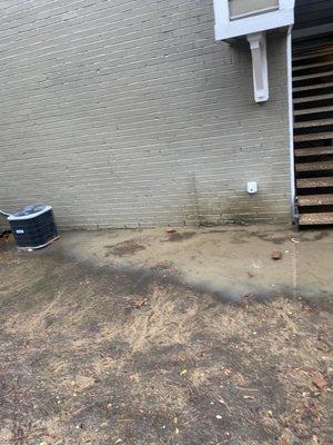 It barely rained this day and this standing water leaks into the master bedroom