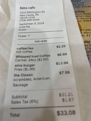 Pricing for our meals