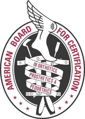 Orthostep is certified by American Board for Certification - Orthotics, Presthetics & Pedorthics