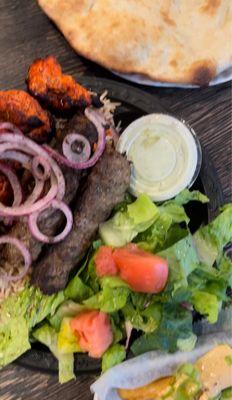 Kabob and chicken platter