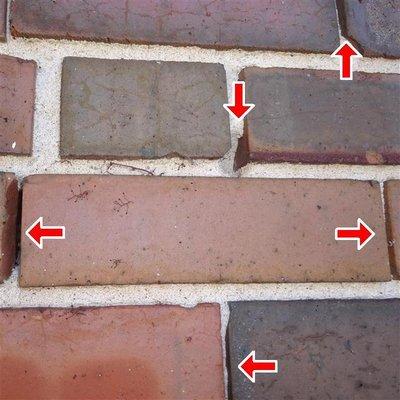 Open mortar joints in need of tuckpointing