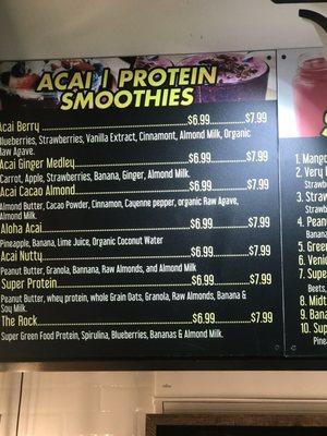 Menu- Açaí smithies