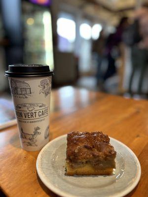 Decaf Maple Spice Latte and Coffee Cake