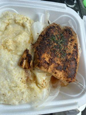 Salmon and grits