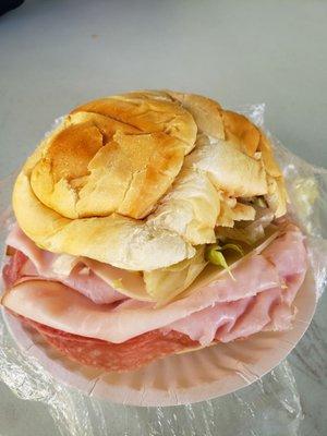 4" Deli sandwich, nice thinly sliced cold cuts