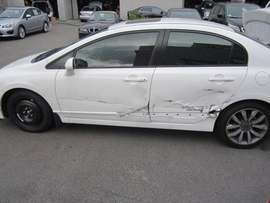 2008 Honda Civic Si that had a run in with a big rig.