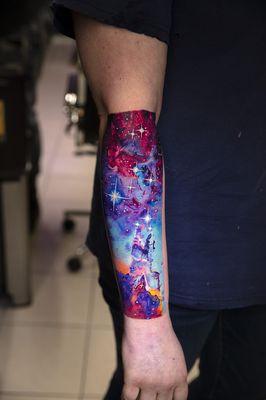 Galaxy tattoo by Mikhail