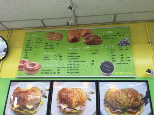 Ingram Donuts Menu