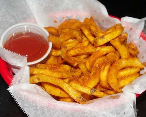 Curly fries with the amazing sissy salt