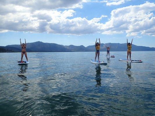 Paddle Yoga is available during warm, calm conditions.