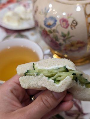 Simple cucumber and cheese sandwich