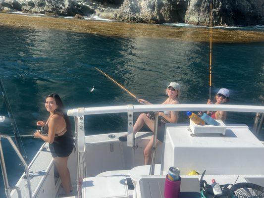 The beautiful Bryana who was the deck hand and my girls fishing.