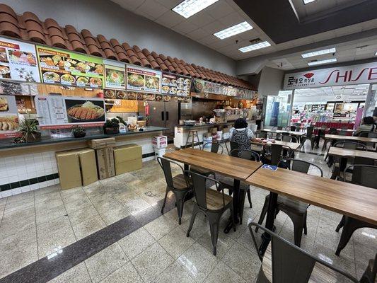 Food court dining area & storefront