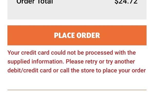 Proof that the website told me to call the store to place my order