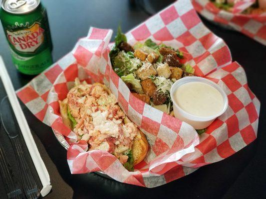 Lobster Roll Special. (Caesar Salad + Can of Soda included)