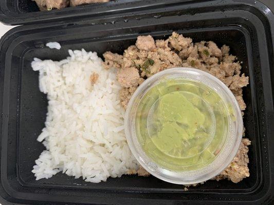 Stay fit meal - cilantro lime turkey white rice and guacamole