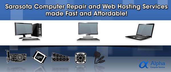 Sarasota computer repair and web hosting business, Alpha Computer and Web Services provides web hosting to web design services