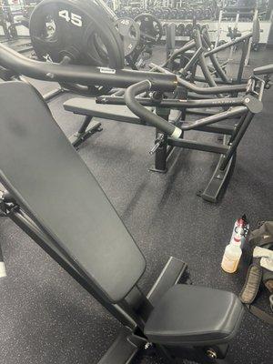 Incline bench machine. Super close to the other chest press machine