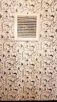 Bathroom Wallpaper - Look Carefully (12/10/22). @RainesLawRoom #NewYorkCity #NYC #Speakeasy #Drinks #Cocktails