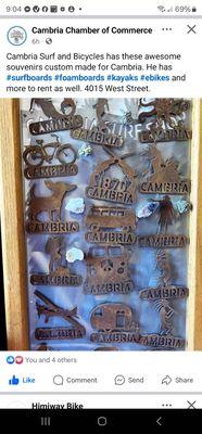 Custom Cambria Magnets both at Cambria Surf Shop and Cambria Garden Art