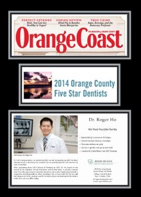 We are proud to be featured in Orange Coast Magazine 2014 OC's Five Star Dentists!