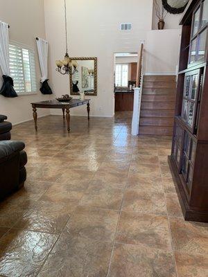 Old tiles in living room