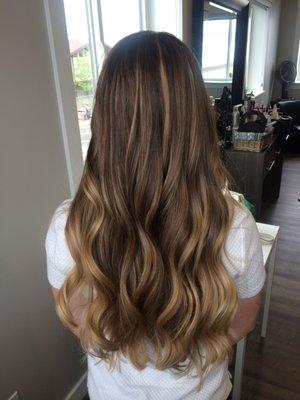 Beautiful Balayage Done with Foiling (foiliage)