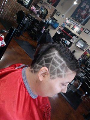 Spider Web Hair Tattoo