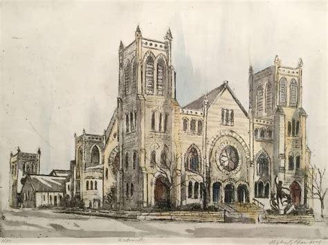 Historic Drawing of the exterior of the church sanctuary prior to Addition (and other improvements)