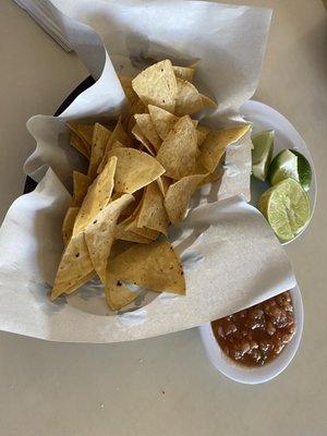 Chips and salsa - not spicy