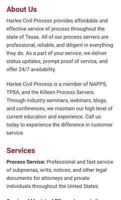 Harlee Civil Process