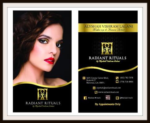 Business Card design for RADIANT RITUALS by our creative team at Go Dreamz Inc. If you looking for unique & awesome Business Card design.