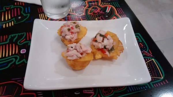 Patacones with ceviche, $10