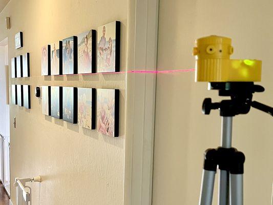 Picture Hanging with Laser Level