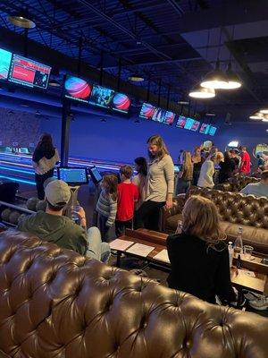 View of the bowling lanes