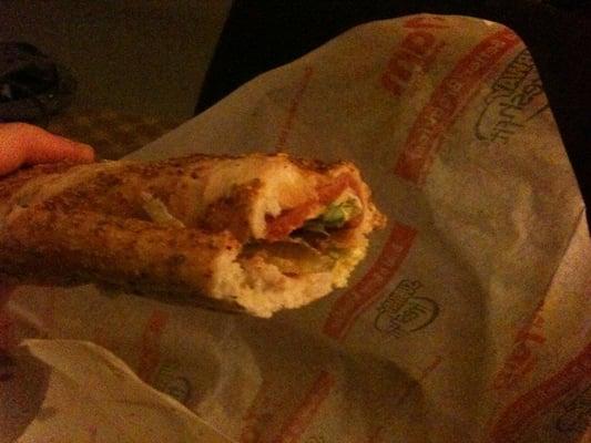 Flattest, crappiest subway sandwich ever & I always get the same thing.