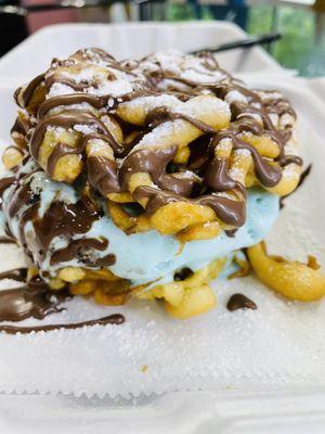 Cookie Monster ice cream sandwich