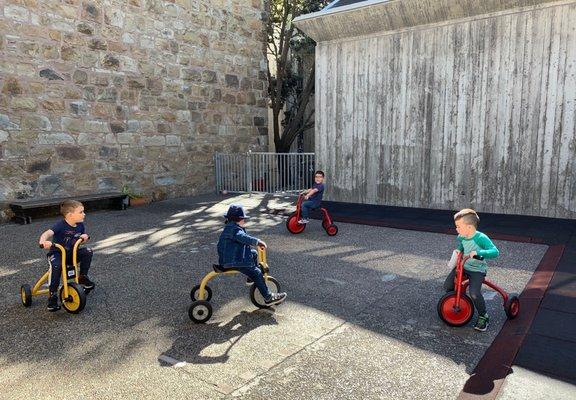 Tricycles during recess time