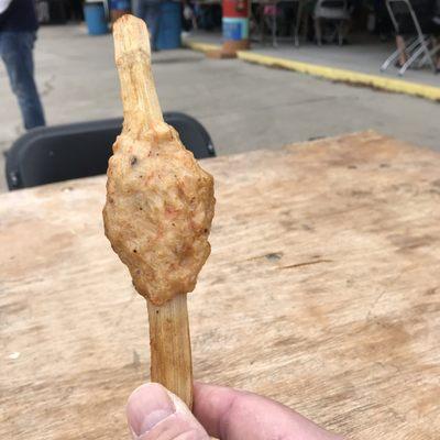 Shrimp on the sugar cane stick